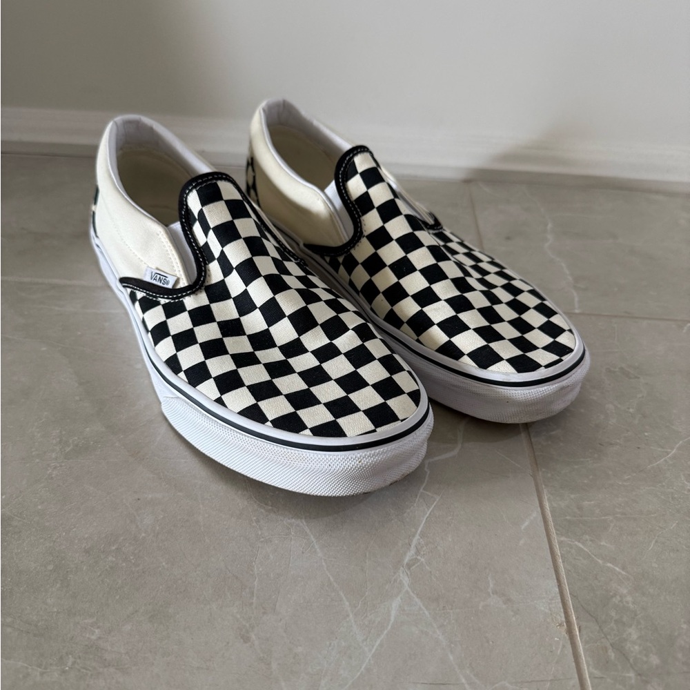 Vans Black and White Checkerboard Slip-Ons